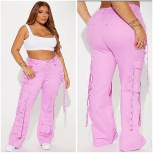 Plus Size Pink Cargo Pants - Sz 1X